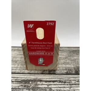 Waddell 4 In. x 2-1/4 In. Farmhouse Hardwood Bun Foot 2792 1 Pack Of 4. {118}